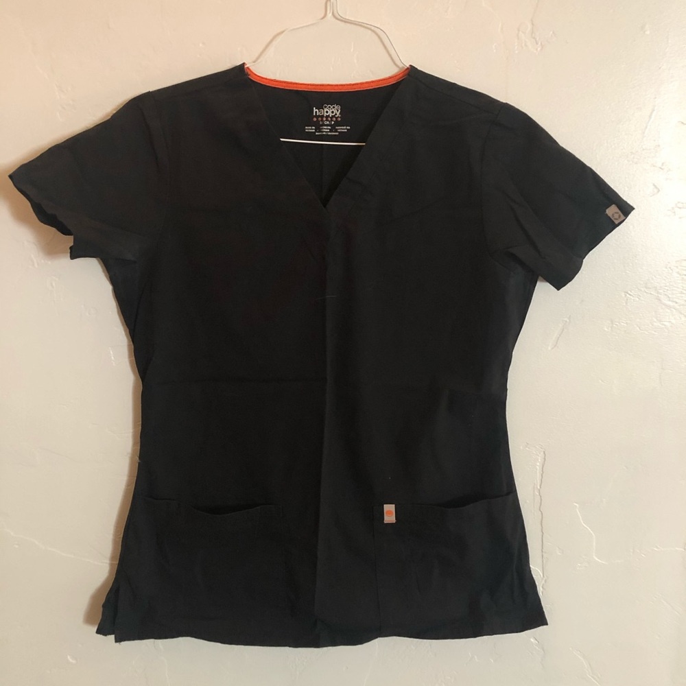 Code Happy Black scrub Top Small